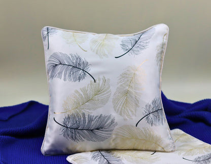 Leaf Printed Cushions Covers set of 2 - The Gharnish - A Unit of Satkala Creations