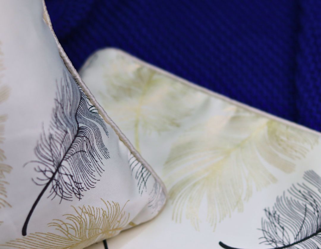 Leaf Printed Cushions Covers set of 2 - The Gharnish - A Unit of Satkala Creations