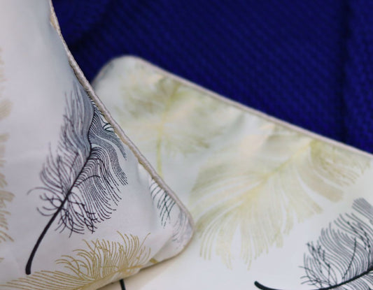 Leaf Printed Cushions Covers set of 2 - The Gharnish - A Unit of Satkala Creations