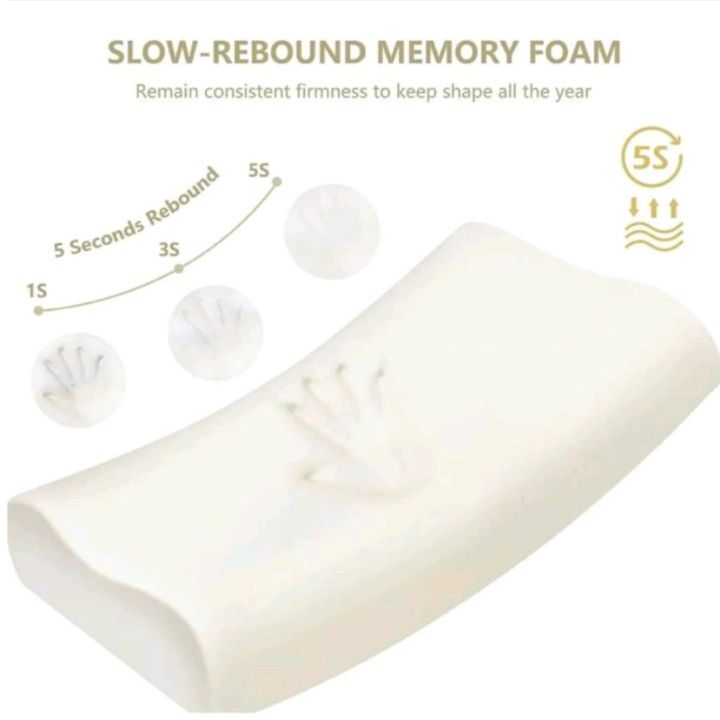 Memory Foam Bamboo Pillow for Comfort Neck,Head and Shoulder - The Gharnish - A Unit of Satkala Creations