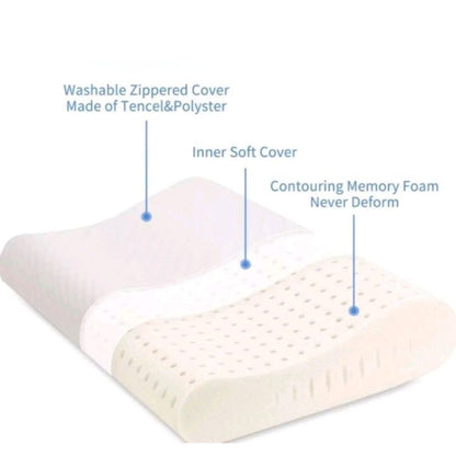 Memory Foam Bamboo Pillow for Comfort Neck,Head and Shoulder - The Gharnish - A Unit of Satkala Creations