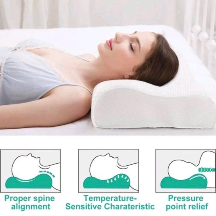 Memory Foam Bamboo Pillow for Comfort Neck,Head and Shoulder - The Gharnish - A Unit of Satkala Creations