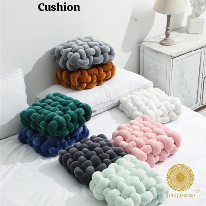 Premium Square Criss Cross Cushion Set of 1pc - The Gharnish - A Unit of Satkala Creations