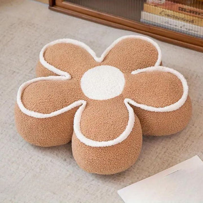 Colorful flower plush seat cushion by The Gharnish, soft and comfortable cushion with vibrant floral design.