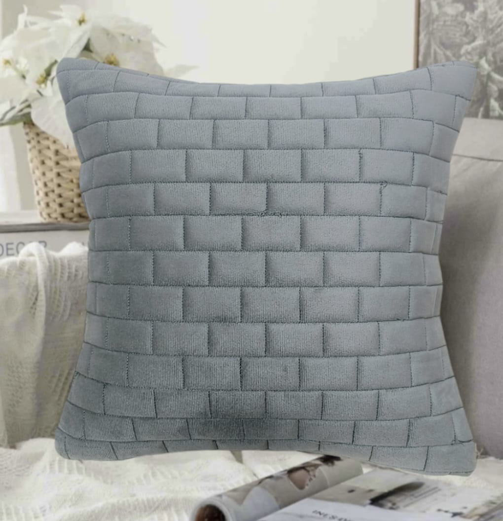 Brick Pattern Premium Heavy Cushion Cover - The Gharnish - A Unit of Satkala Creations