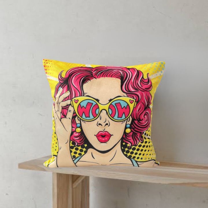 Set of two The Gharnish party cushion covers with festive design, perfect for decorating sofas and chairs.
