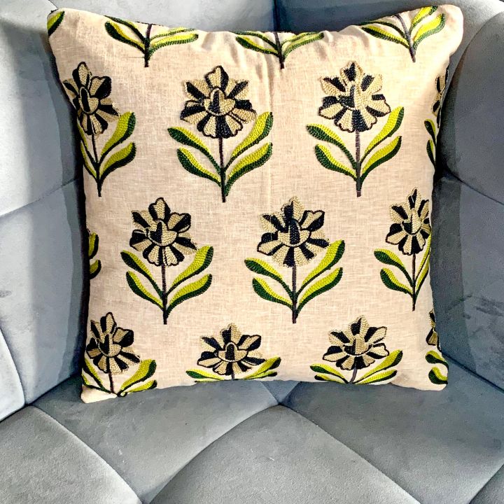 Pure Cotton Embroidery Cushion Covers – Set of 5 - The Gharnish - A Unit of Satkala Creations