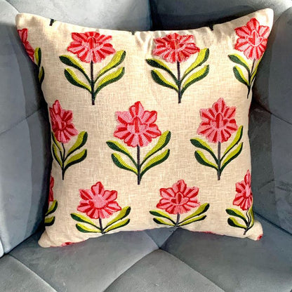 Pure Cotton Embroidery Cushion Covers – Set of 5 - The Gharnish - A Unit of Satkala Creations