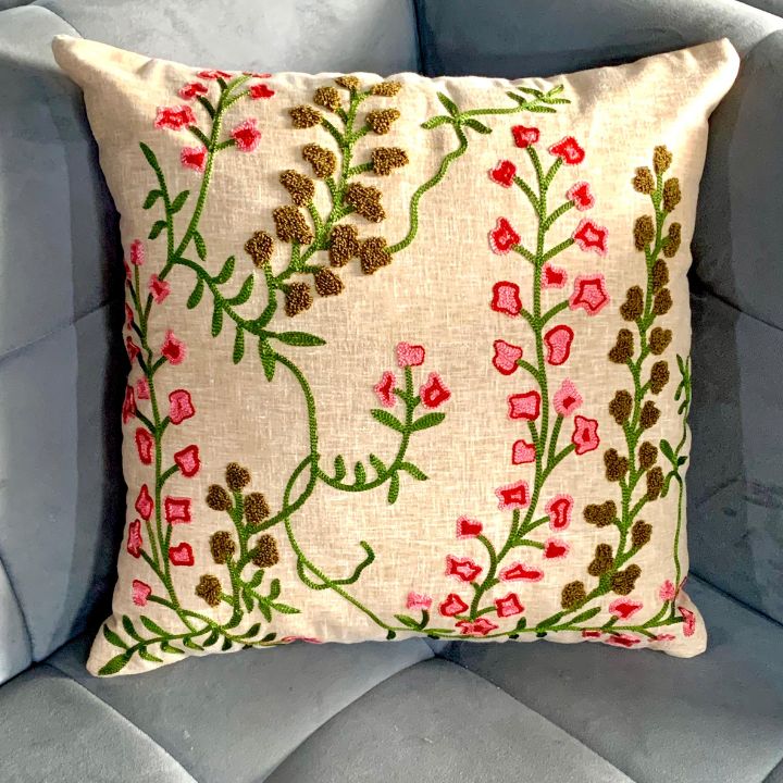 Pure Cotton Embroidery Cushion Covers – Set of 5 - The Gharnish - A Unit of Satkala Creations