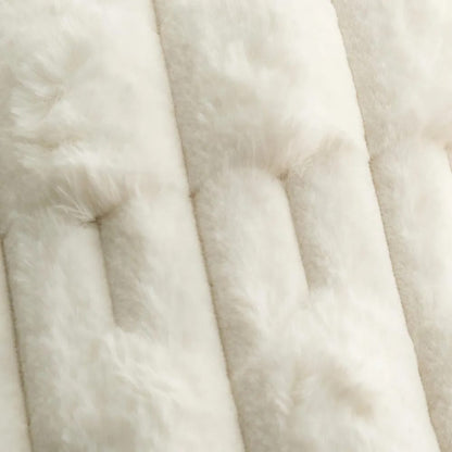 Set of two white rabbit fur cushion covers by The Gharnish, soft and plush decorative cushions for cozy home decor.