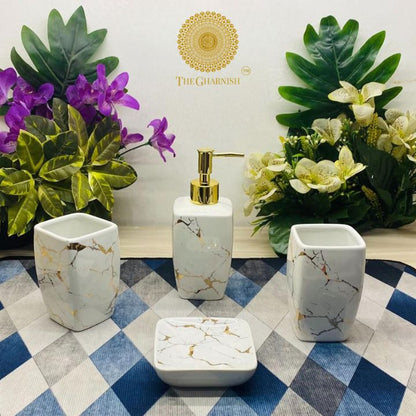 Elegance Ceramic Dispenser Set - The Gharnish - A Unit of Satkala Creations