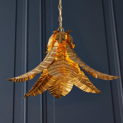 Aspire Palm Leaf Hanging Pendant Light by The Gharnish, floor lamp with a natural palm leaf shade, hanging design for stylish lighting.