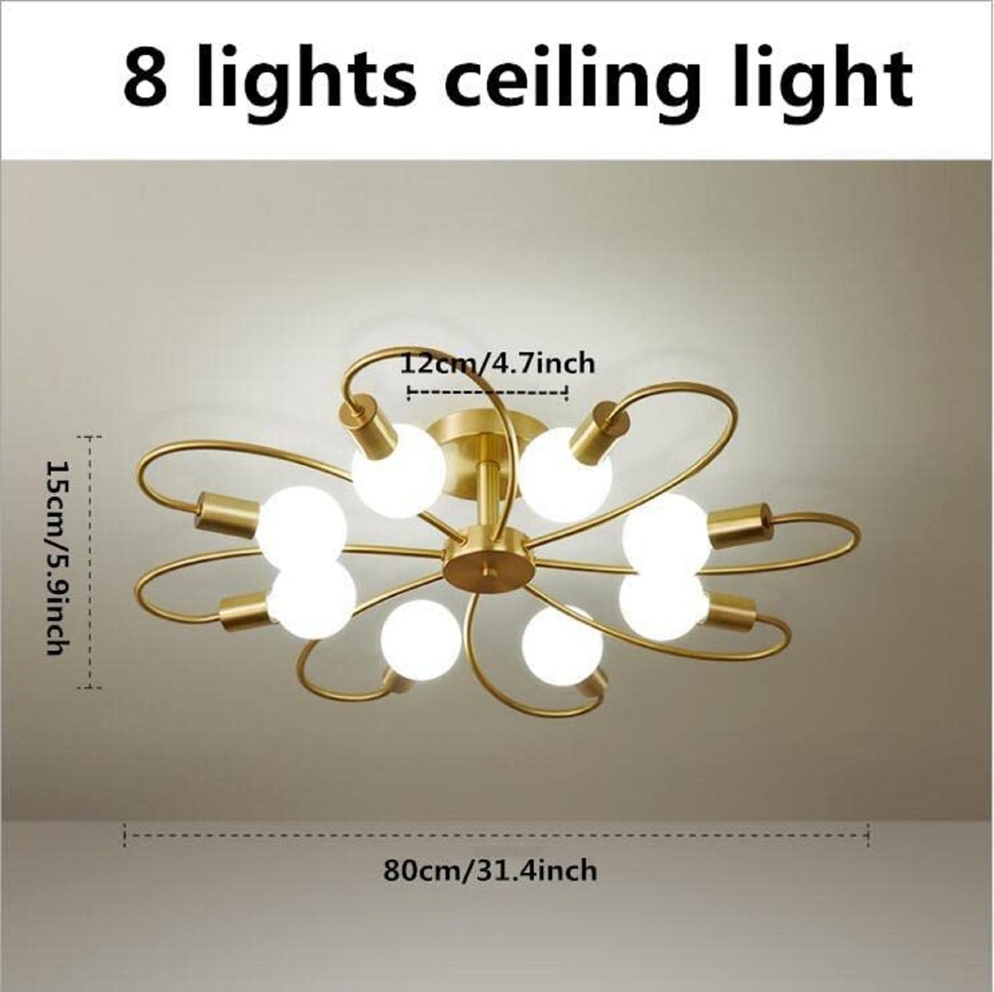 Gold metal ceiling pendant chandelier light from The Gharnish, designed as a stylish floor lamp with hanging pendant illumination.