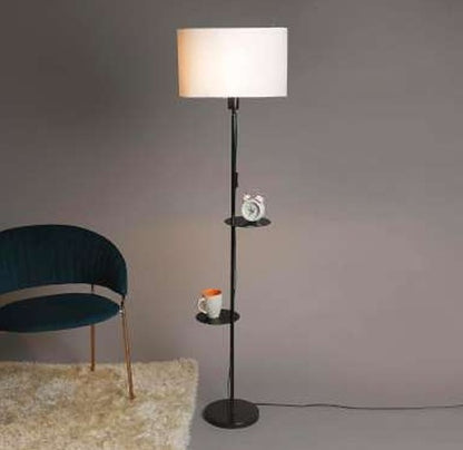 Modern gold metal floor lamp by The Gharnish, stylish floor lamp for living rooms with a sleek contemporary design.