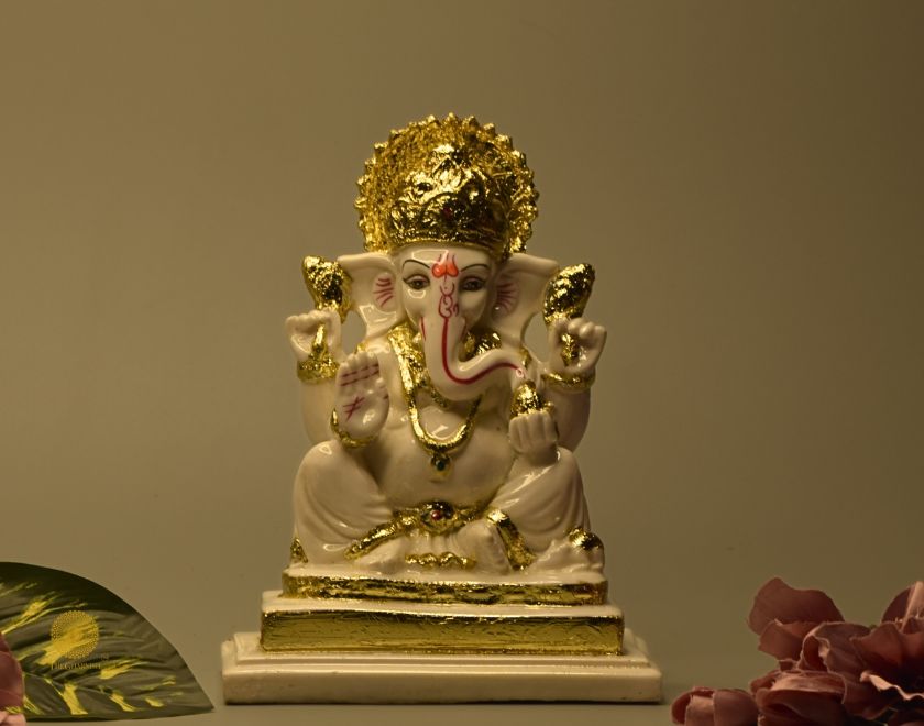 Heavy Ganesha God figurine by The Gharnish, intricately carved Hindu deity statue with traditional design.