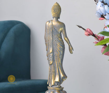 Handmade Decorated Standing Buddha Statue - The Gharnish - A Unit of Satkala Creations