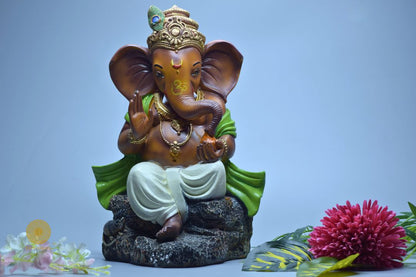 Multicolcor Ganesha Statue (8x10 Inches) - The Gharnish - A Unit of Satkala Creations