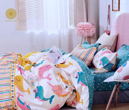 Liitle Fishy Mess for kids Bedding Set - The Gharnish - A Unit of Satkala Creations