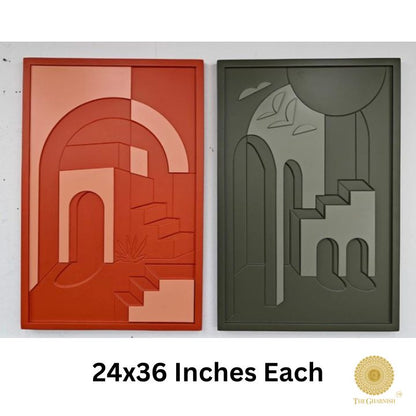 Set of 2 Wooden OG Art Piece (24x36 Inches Each ) - The Gharnish - A Unit of Satkala Creations