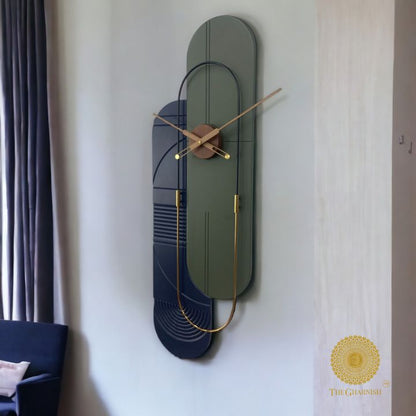Double Frame Wall Clock (42x14 Inches) on Prepaid Only - The Gharnish - A Unit of Satkala Creations