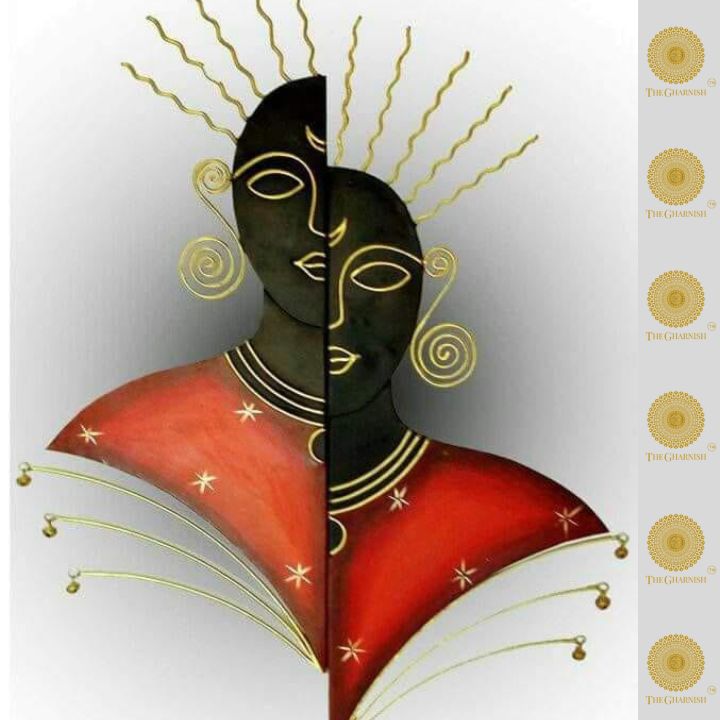 Rustic split face metallic wall art by The Gharnish, 22x28 inches, showcasing textured, artistic metal design for wall decoration.