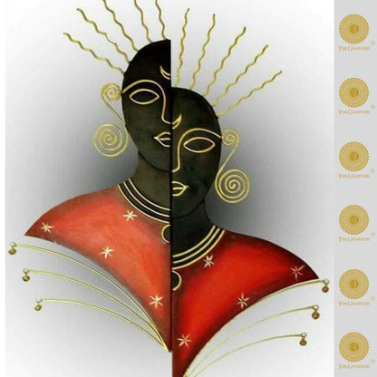 Rustic split face metallic wall art by The Gharnish, 22x28 inches, showcasing textured, artistic metal design for wall decoration.