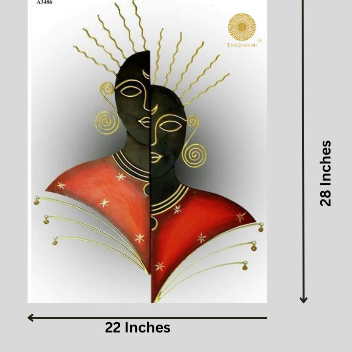 Rustic split face metallic wall art by The Gharnish, 22x28 inches, featuring a textured metal design for wall decor.