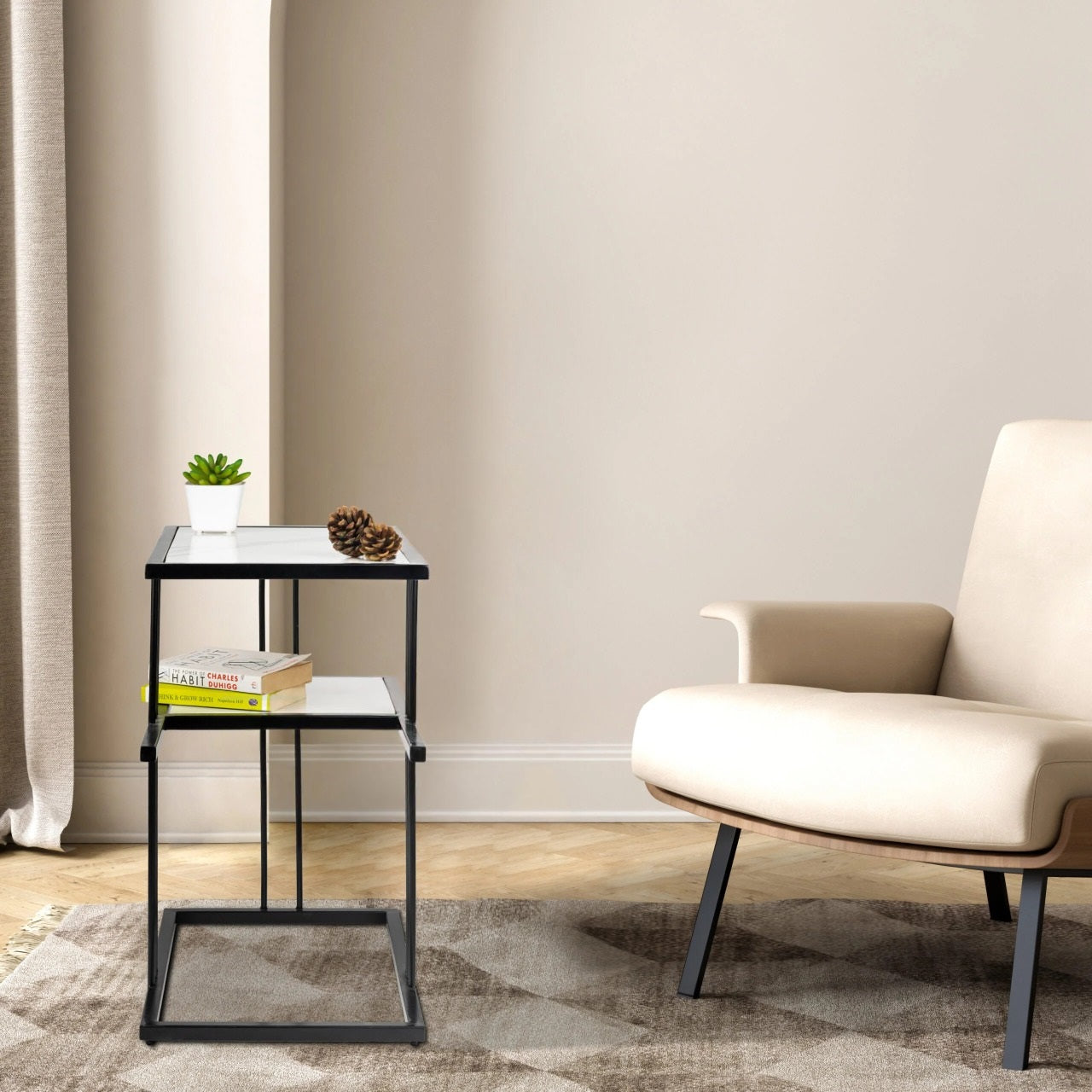 Rectangular small Metal Coffee Table for home and office, Side Tables - The Gharnish - A Unit of Satkala Creations