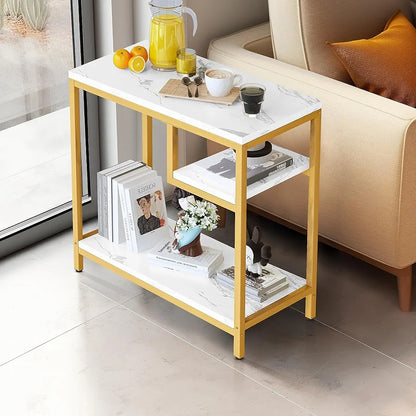 3 Tier Marble and Iron Coffee Table,Side Table for home and living room - The Gharnish - A Unit of Satkala Creations