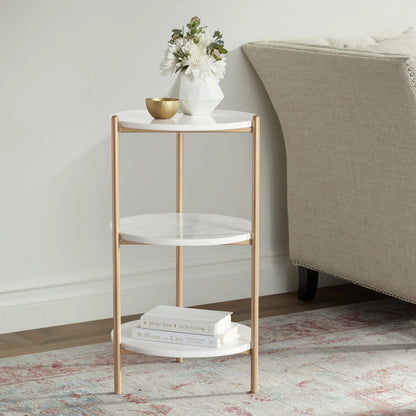 3-Tier Sofa Side Table, Modern Round Side Table,End Table Accent Table - The Gharnish - A Unit of Satkala Creations