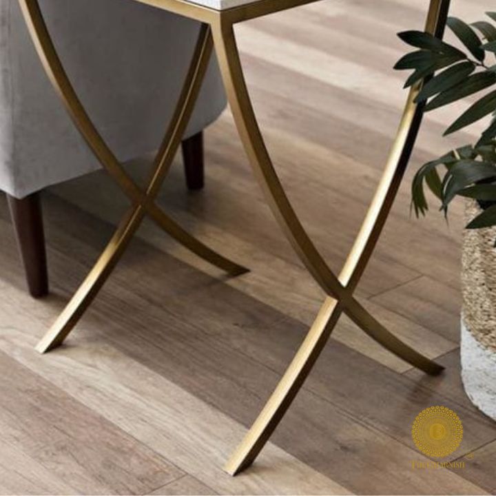 Gold Finish Nesting Side Table - The Gharnish - A Unit of Satkala Creations