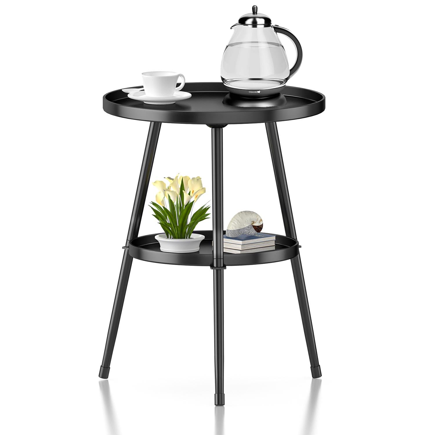 Metallic 3 Tier Side Table for home and Living Room - The Gharnish - A Unit of Satkala Creations