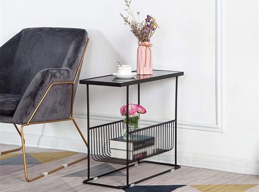 Metallic Marble Top Storage Side Tables, Coffee Table, Accent Tables & End Tables - The Gharnish - A Unit of Satkala Creations