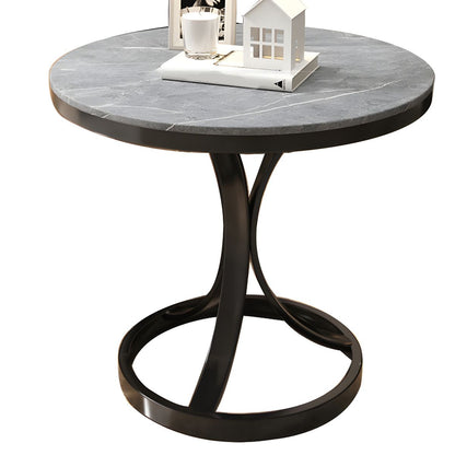Modern Stone Top Round End Table for home and Office - The Gharnish - A Unit of Satkala Creations