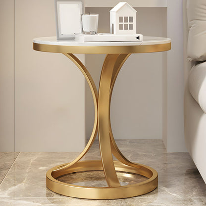 Modern Stone Top Round End Table for home and Office - The Gharnish - A Unit of Satkala Creations
