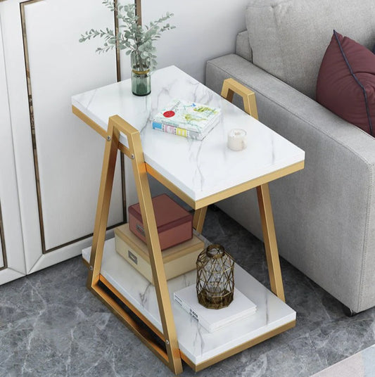 Modern Round Iron Coffee Side Table for Sofa Corner Living Room Balcony Bar - The Gharnish - A Unit of Satkala Creations