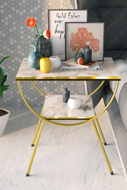 Modern Style Side Table-Nightstand-End Table with Storage Shelf For Living Room and Office - The Gharnish - A Unit of Satkala Creations