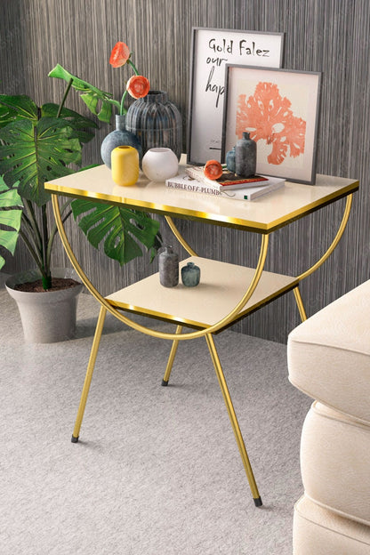 Modern Style Side Table-Nightstand-End Table with Storage Shelf For Living Room and Office - The Gharnish - A Unit of Satkala Creations