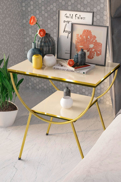 Modern Style Side Table-Nightstand-End Table with Storage Shelf For Living Room and Office - The Gharnish - A Unit of Satkala Creations