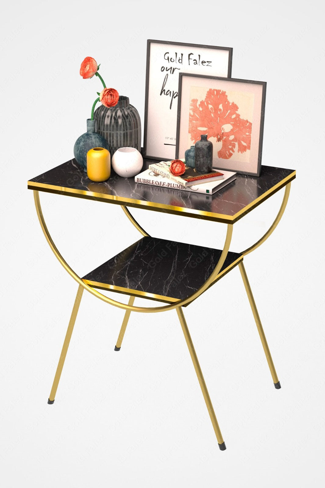 Modern Style Side Table-Nightstand-End Table with Storage Shelf For Living Room and Office - The Gharnish - A Unit of Satkala Creations