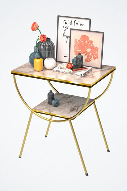 Modern Style Side Table-Nightstand-End Table with Storage Shelf For Living Room and Office - The Gharnish - A Unit of Satkala Creations