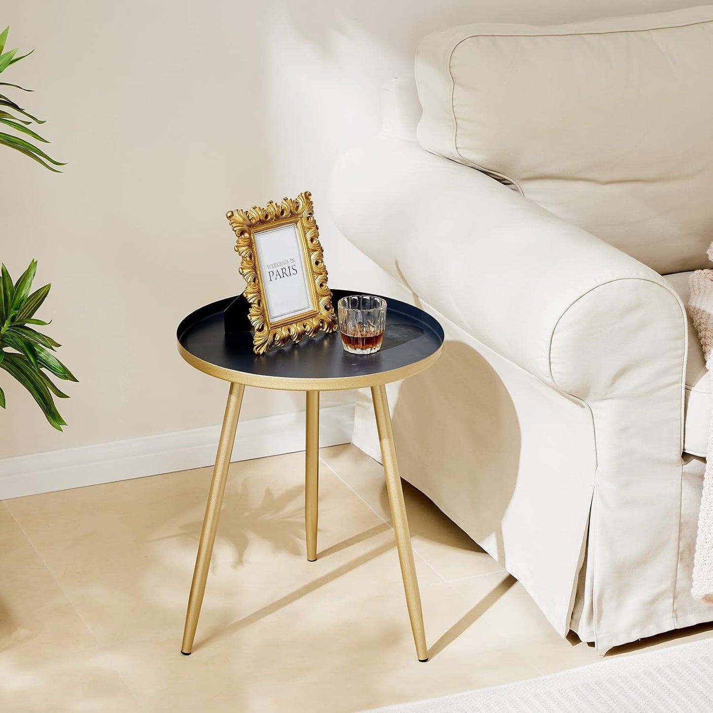 Round Metal 3 Leg Table for Bedroom or living room - The Gharnish - A Unit of Satkala Creations