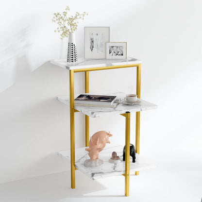 Square 3 Tier Marble Top End Tables,Side Tables & Coffee Tables for home and Living Room - The Gharnish - A Unit of Satkala Creations