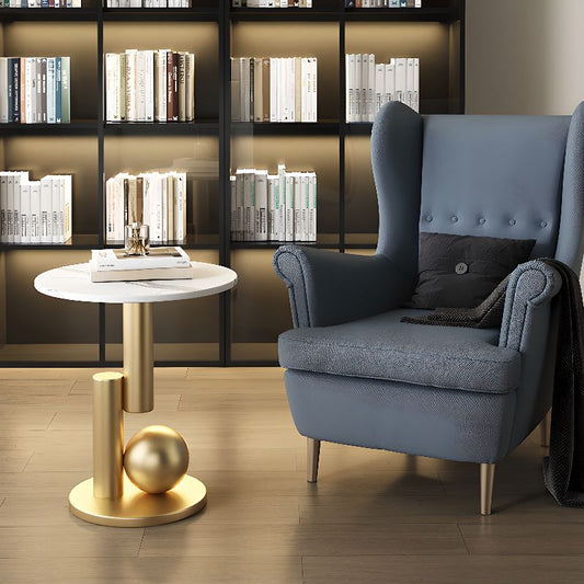 Premium Orbicular Stone Side Table,End table - The Gharnish - A Unit of Satkala Creations