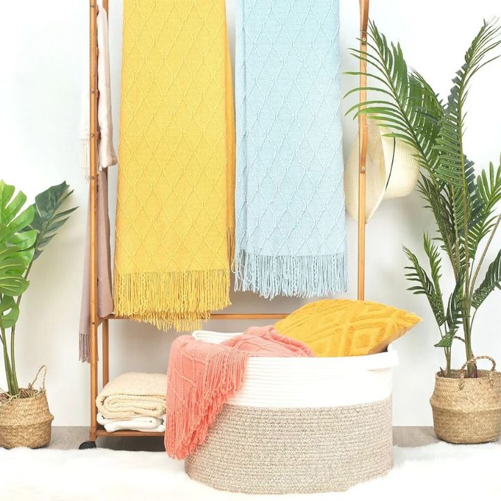 Round Cotton Rope Laundry Big Basket - The Gharnish - A Unit of Satkala Creations