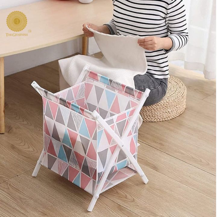 Folding Laundry Basket - The Gharnish - A Unit of Satkala Creations