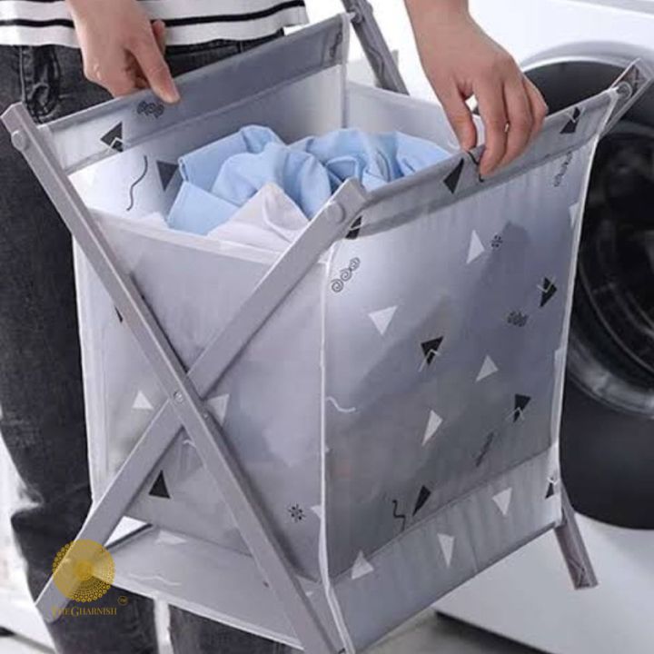 Folding Laundry Basket - The Gharnish - A Unit of Satkala Creations