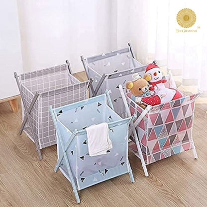 Folding Laundry Basket - The Gharnish - A Unit of Satkala Creations