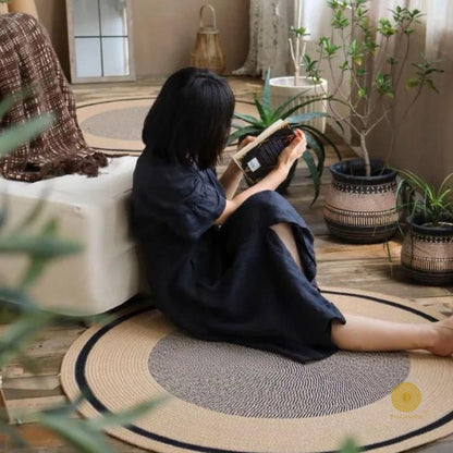 Stylish Moroccan rug used as storage, featuring intricate patterns and vibrant colors, by The Gharnish.