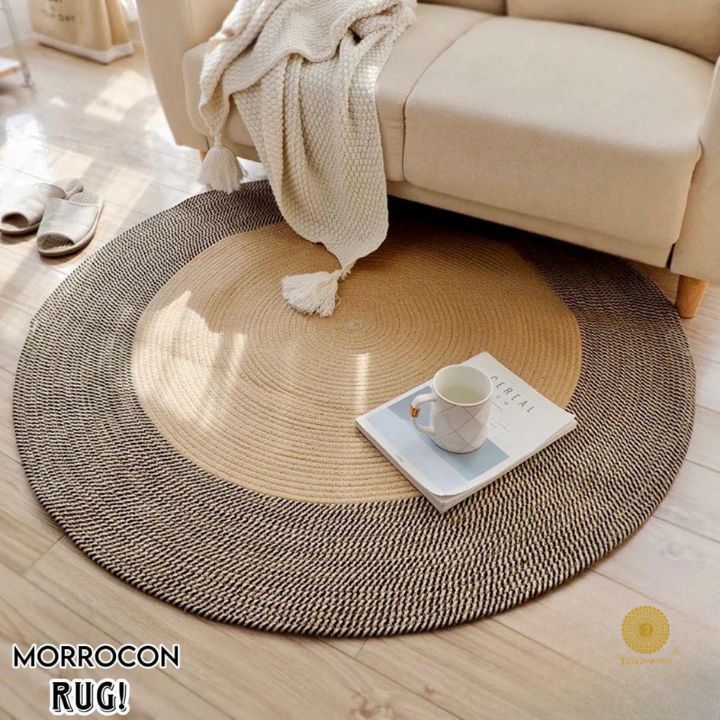Stylish Moroccan rug used as storage, featuring intricate patterns and vibrant colors, by The Gharnish.